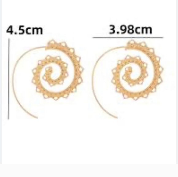 NEW ORNATE SWIRLING HEART HOOP EARRINGS  Boho Tribal Natural Indian Gypsy Swirl - Picture 7 of 8